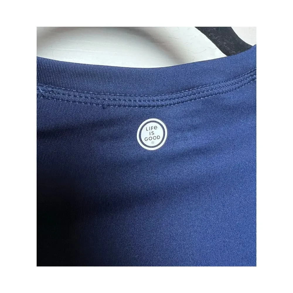 Life is Good Sun Shirt Kids Navy Long Sleeve Stretch UPF 50 Unisex Size XL